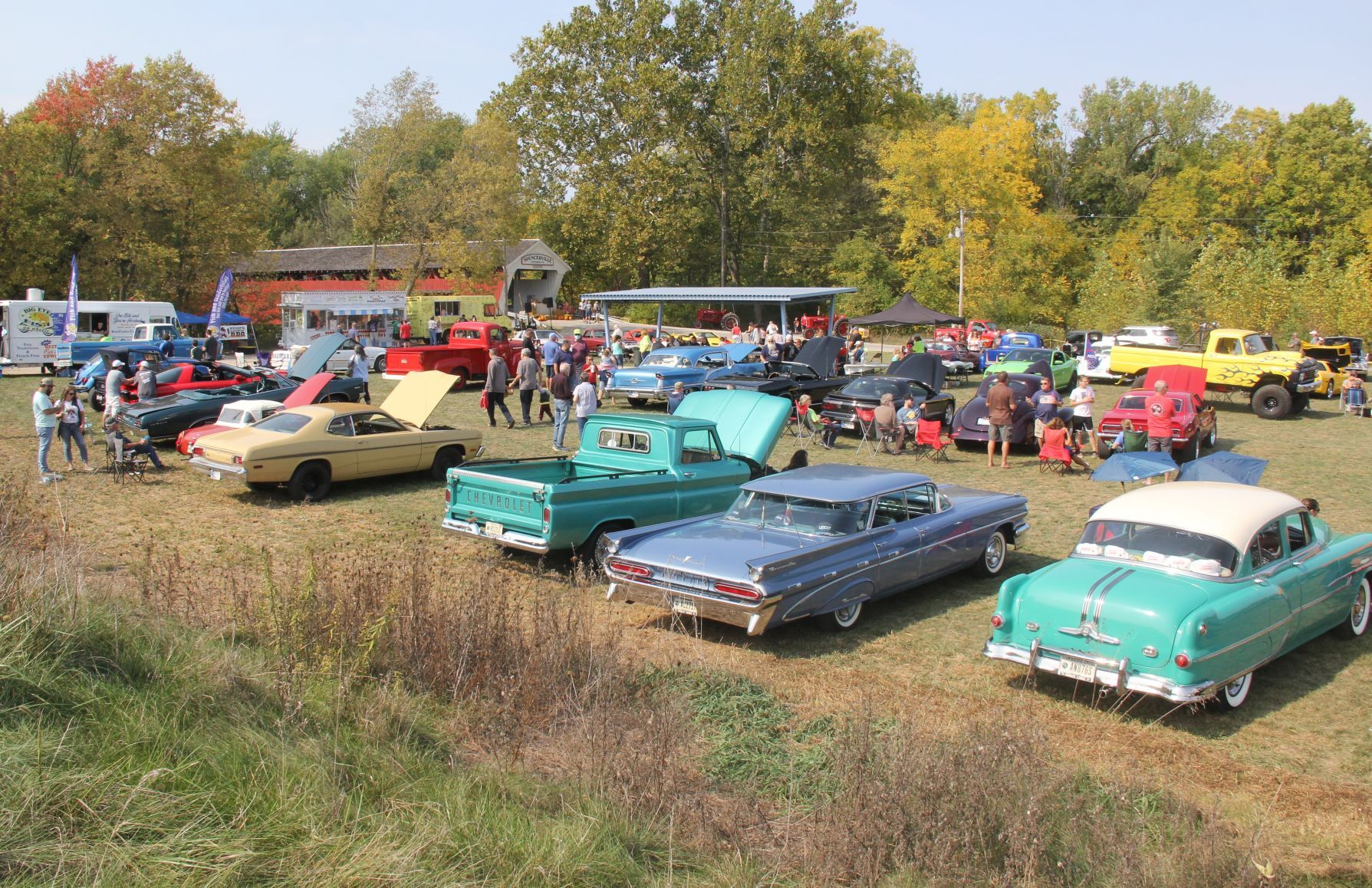 Classics gather at Spencerville Covered Bridge